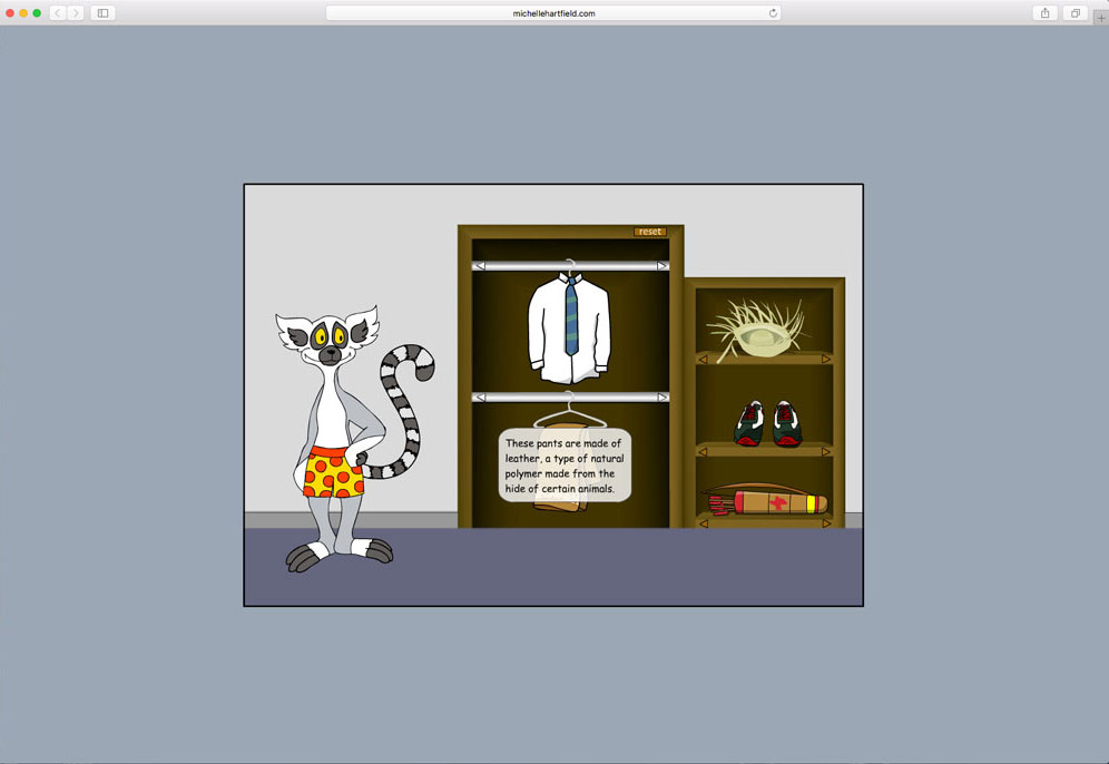 screenshot of Dress Paul Lemur flash game