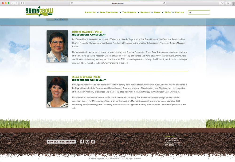 screenshot of SumaGrow website