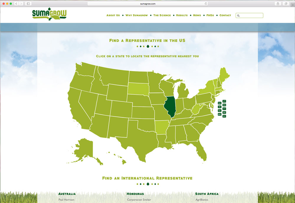 screenshot of SumaGrow website